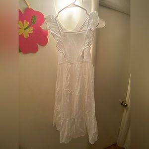 white dress for girls 6 -8 years cotton